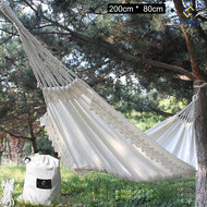 Double Bohemia Cotton Hammock Hanging Swing with Tassels for Trees freeshipping - CamperGear X