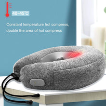 Foldable Vehiclemounted Massage Neck Pillow Lint Material Practical Electric Inflatable Massage Neck Pillow Durable for Massaging (Grey Neck Pillow)