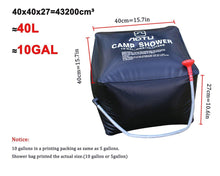 10 gallons/40L Solar Shower Bag Solar Heating Camping Shower Bag freeshipping - CamperGear X