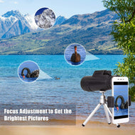 Monocular Telescope, 12x50 Compact Monocular Scope with Smartphone Mount & Tripod for Adults Bird Watching Hunting Concerts Traveling Wildlife Scenery freeshipping - CamperGear X