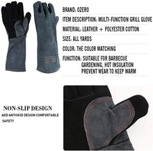 Leather BBQ Gloves, Heat Resistant Gloves with 16 inches Long Sleeve for Oven,Microwave freeshipping - CamperGear X