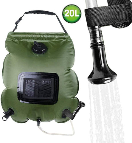 Solar Shower Bag,5 Gallons/20L Solar Heating Premium PVC Camping Shower Bag freeshipping - CamperGear X