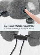 Foldable Vehiclemounted Massage Neck Pillow Lint Material Practical Electric Inflatable Massage Neck Pillow Durable for Massaging (Grey Neck Pillow)