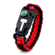 Whistle Flint Compass Scraper Umbrella Rope Five in One Bracelet Outdoor Multi freeshipping - CamperGear X