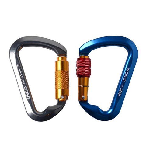 Climbing Carabiner, 2pc Locking Carabiner Clip Heavy Duty Carabiner Hook with Screwgate for Climbing freeshipping - CamperGear X