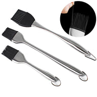 Grilling BBQ Baking, Pastry, and Oil Stainless Steel Brushes with Back up Silicone Brush Heads freeshipping - CamperGear X